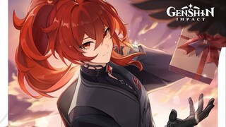 Genshin Impact INDO - Pembahasan Diluc Pyro Five Star mengenai Artifact dan Skill + Gameplay