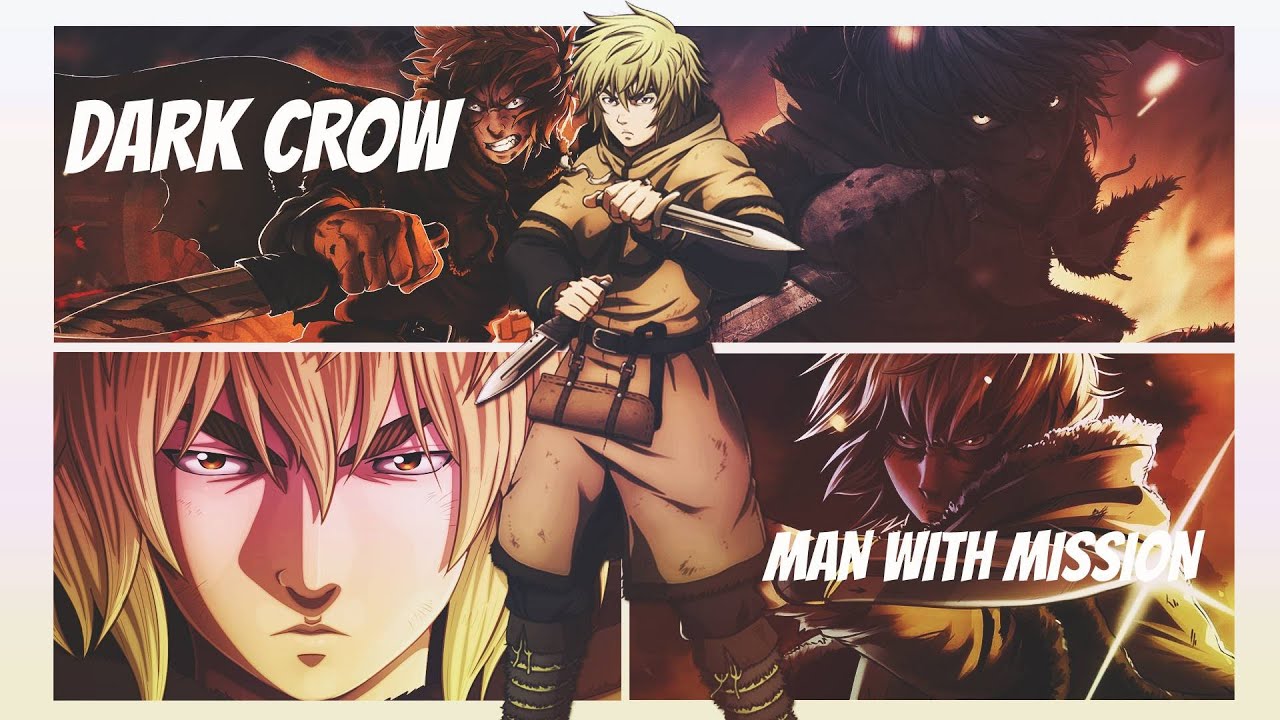 Vinland Saga Opening 2 Full ( Dark Crow - MAN WITH A MISSION ) Lyrics 