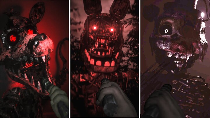 All Animatronics Reaction To Flashlight - The Joy Of Creation Remake (FNAF) 4K 2024