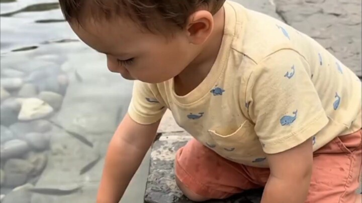 The Fish Found Baby's Toes… and Baby Started Laughing! 🐟💛 #Shorts