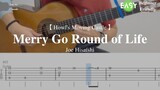 Merry Go Round of Life - Joe Hisaishi | Fingerstyle Guitar TAB (Full + Easy) | Learn in 5 minutes