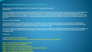Financial Modeling Excel Templates