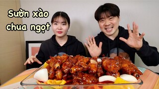Vlog 442| Quyên làm chảo SƯỜN XÀO CHUA NGỌT thơm ngon, bắt mắt để hai vợ chồng ăn cơm trưa