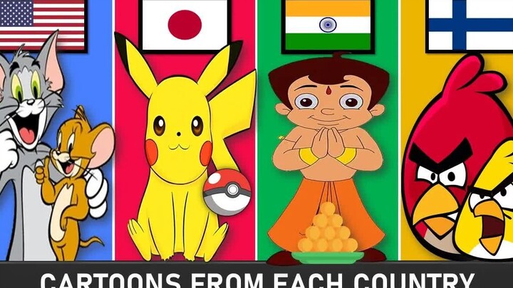 来自不同国家的卡通形象