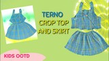 How to make Terno Crop Top + Skirt from Old Clothes /No Sewing Machine / Easy Tutorial / Diy Kids