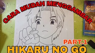 CARA MUDAH MENGGAMBAR ANIME HIKARU NO GO PART.1