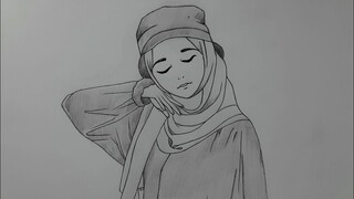 CARA MENGGAMBAR ORANG ATAU ANIME  HIJAB STEP BY STEP