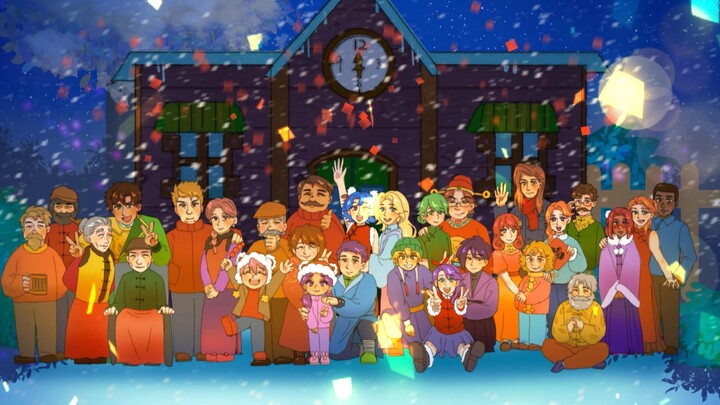 Stardew Valley Handwritten | All members call on the farmer to celebrate the New Year with [2025 Sta