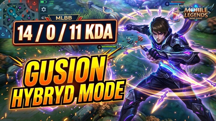 14 0 11 KDA || GUSION SKIN TUKANG CUKUR, GUNTINGNYA TAJEM BANGET CUY....