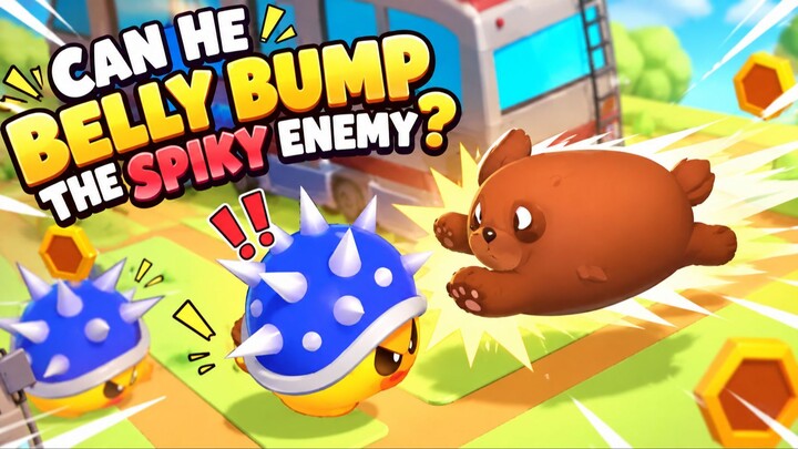 Title: 🐻 Can Bearlie Belly Bump a SPIKY Enemy?! 😱💥