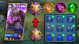 TOP GLOBAL SELENA IN SOLO RANKED GAME | SELENA BEST BUILD AND EMBLEM TO RANK FAST