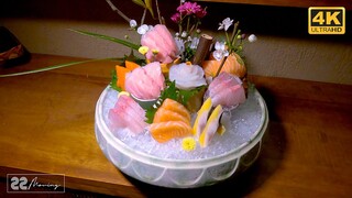 Ẩm Thực Nhật Bản - Nghệ Thuật Sashimi | 4K VIDEO jpm cuisine knife roll