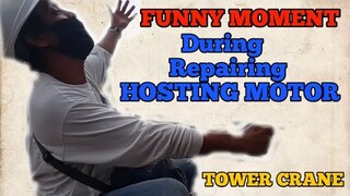 How to Change HOISTING MOTOR For TOWER CRANE and Funny moments