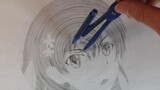 [Life] [Hand-Drawing] Drawing Misaka with Bow Compasses