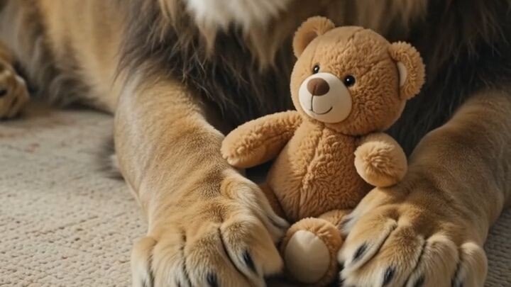 Child_finds_toy_near_lion_202608250213