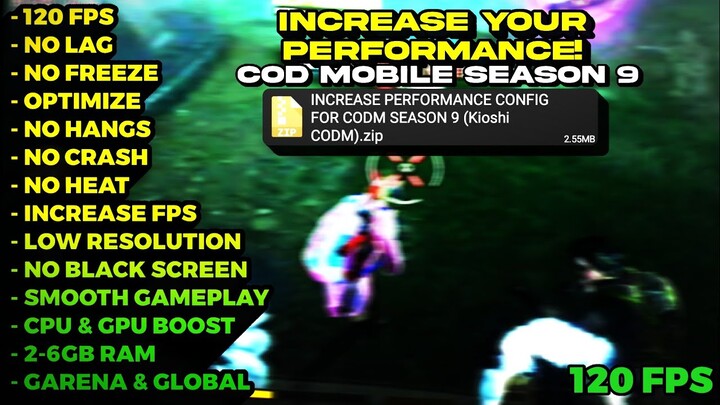INCREASE PERFORMANCE CONFIG FOR COD MOBILE SEASON 9 | FIX FRAMEDROPS & LAGS | MP/BR GARENA & GLOBAL