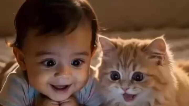 The kitten's mom is very kind 🤭