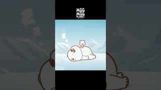 Polar bear ＆ Stoat  - MOGMOG PLANET Observation Diary | It's Anime #shorts #anime #animals