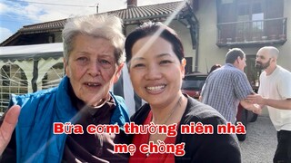 Đến nhà mẹ chồng ăn cơm, lần đầu Bông gặp mặt đông đủ gđ bên ngoại chồng, Mai le cuộc sống ở Pháp