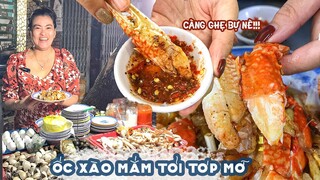 Ẩn mình trong chợ quán ỐC MẮM TỎI TÓP MỠ ăn ngon dễ ghiền| Địa điểm ăn uống