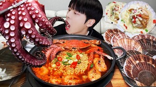 ASMR MUKBANG | 직접 만든 해물찜 대왕 크랩 문어 조개 구이 먹방 & 레시피  KING CRAB, OCTOPUS, SEAFOOD