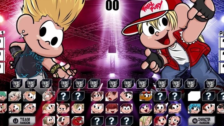 หน้าเลือกตัวละครฉบับการ์ตูนที่แฟนเกมสร้างเองของ The King of Fighters XV