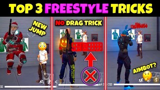 Top 03 Freestyle Headshot Tricks In Free Fire | How To Do Back Jump Trick In Free Fire