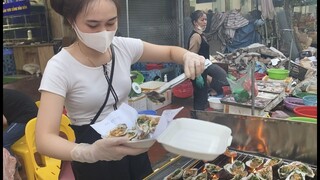 Gặp em gái bán hàu nướng xinh như hoa hậu/ Ẩm thực đường phố Bắc Ninh/ Hàu nướng 5k chợ Phố Mới